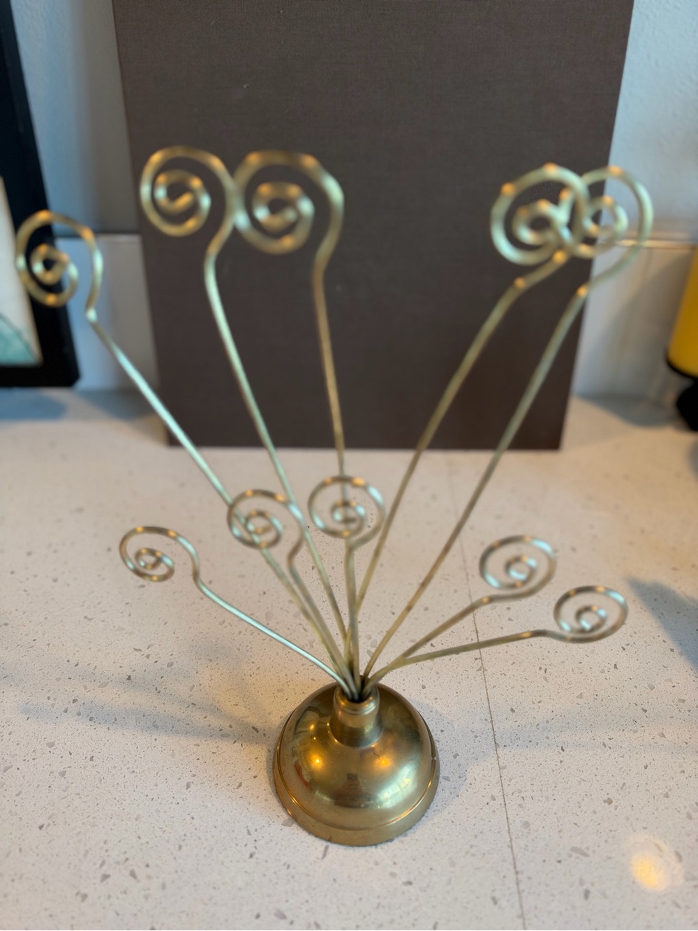 Brass Spiral Photo/Note Holder - Vintage Style